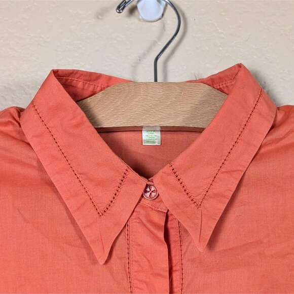 Sigrid Olsen Women's 100% Cotton Button-Up Shirt sz XL 3/4 Sleeve Lagenlook - Picture 3 of 9